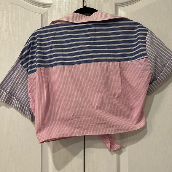 BNWT Zara Contrasting striped poplin shirt - Picture 3 of 3